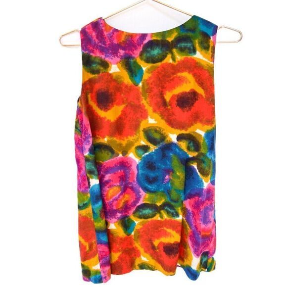 Vintage Kehaulani Hawaii Colorful Floral Sleeveless Shift Dress - Picture 2 of 8